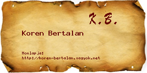 Koren Bertalan névjegykártya